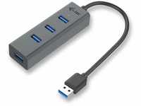 i-tec USB 3.0 Metal 4-Port USB HUB mit LED-Kontrollleuchte für Notebook, Tablet oder