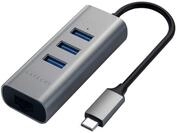 SATECHI 2-in-1 Aluminium-USB-C Hub mit 3 USB 3.0-Anschl&uuml;ssen, Gigabit-Ethernet,