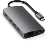 SATECHI 8-in-1 USB-C-Hub mit Ethernet, HDMI 4K@60Hz, 60 W PD-Ladefunktion, 3 x USB-A