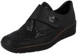 Rieker 537C0-00, Damen Slipper, Schwarz (schwarz/schwarz/schwarz/schwarz 00), 38 EU