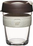 KeepCup Wiederverwendbarer Thermobecher, Reisebecher, Glas, Roast, 12oz/340ml