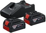 Bosch Professional 18V System Akku Starter-Set: 2x GBA 18V 4.0Ah Akku +