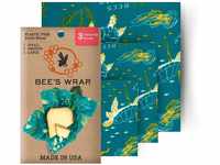 Conjunto de 3 bee's wrap em vários tamanhos Ocean - Verde