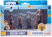 Simba 109391002 - Deep Nektons Familienpack, 4er Figurenset, Will, Ant, Fontaine,