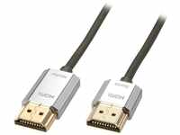 LINDY 41675 "CROMO Slim HDMI High Speed A/A Kabel 3m mit Ethernet Silber/Gold