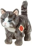 Teddy Hermann 91822 Katze 20 cm, Kuscheltier, grau getigert mit optimalem