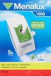 Menalux 1800, 5 Vacuum Cleaner Bags, Duraflow Fresh with Anti-Odour, Suitable for