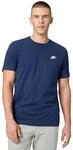 Nike Herren T-Shirt Sportswear Club, Midnight Navy/White, XS, AR4997-410