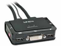 Lindy 42341 DVI KVM Switch Compact USB 2.0 Audio 2 Port schwarz
