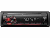 Pioneer MVH-S120UI 1-DIN Autoradio mit RDS, rot, halbe Einbautiefe, USB für MP3,