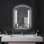 HOMCOM kleankin Badspiegel mit Beleuchtung 50 x 70 cm LED Spiegel Wandspiegel mit