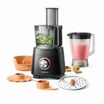 Philips K&uuml;chenmaschine 7000, Schwarz, 5,5 L | 850 W, Inkl. Standmixeraufsatz,