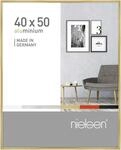 nielsen Bilderrahmen, 40 x 50 cm, Aluminium, Gold glanz, Posterrahmen zum Aufh&auml;ngen