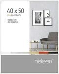 nielsen Bilderrahmen, 40 x 50 cm, Aluminium, Wei&szlig; Glanz, Posterrahmen zum Aufh&auml;ngen
