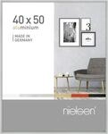 nielsen Bilderrahmen, 40 x 50 cm, Aluminium, Silber matt, Posterrahmen zum Aufh&auml;ngen