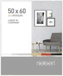 nielsen Bilderrahmen, 50 x 60 cm, Aluminium, Wei&szlig; Glanz, Posterrahmen zum...