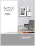 nielsen Bilderrahmen, 60 x 80 cm, Aluminium, Wei&szlig; Glanz, Posterrahmen zum Aufh&auml;ngen