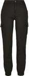 Urban Classics Damen Ladies High Waist Cargo Pants Hose, Schwarz (Black 00007),