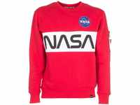 ALPHA INDUSTRIES Herren NASA Inlay Sweater Kapuzenpullover, Speed red, L
