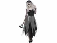 Graveyard Bride Costume, Black, with Dress & Rose Veil, (M)