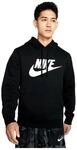 Nike Herren Pullover Hoodie Sportswear Club Fleece, Black/Black/White, 2XL,