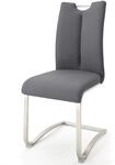 Robas Lund, Schwing-/Esszimmerstuhl ARTOS, hohe R&uuml;ckenlehne, Lederbezug Grau,