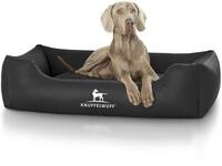Knuffelwuff Kunstleder Hundebett Sidney XXL 120 x 85cm Schwarz - abnehmbarer Bezug -
