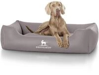 Knuffelwuff Kunstleder Hundebett Sidney XL 105 x 75cm Grau - abnehmbarer Bezug -