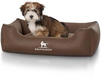 Knuffelwuff Kunstleder Hundebett Sidney M-L 85 x 63cm Braun - abnehmbarer Bezug -
