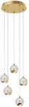 Lucande LED Pendelleuchte Hayley (Modern) in Transparent aus Glas (5 flammig,) -