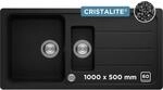 SCHOCK K&uuml;chensp&uuml;le Formhaus D-150L Onyx 100x50 cm &ndash; CRISTALITE&reg; mit 1 &frac12; Becken