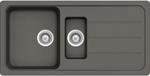 SCHOCK K&uuml;chensp&uuml;le Formhaus D-150L Asphalt 100x50 cm &ndash; CRISTALITE&reg; mit zwei