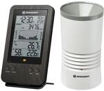 Bresser Wetterstation Funk mit Au&szlig;ensensor WTW Profi Regenmesser in Holzoptik