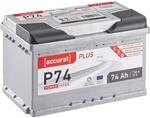 Accurat Plus P74 Autobatterie - 12V, 74Ah, 750A, zyklenfest, wartungsfrei, 35% mehr