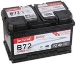 Accurat Basic B72 Autobatterie - 12V, 72Ah, 650A, zyklenfest, wartungsfrei, 30% mehr