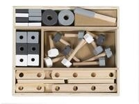roba Holzbaukasten, Kinder-Baukasten-Set 48-tlg., Holz-Werkzeugkiste, Spielzeug ab 3