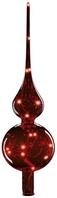 Lumix&reg; Tree Topper Rot LED Glas Christbaumspitze 29cm Mundgeblasen mit Lichterkette