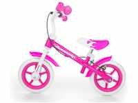 Milly Mally Leichtes Dragon-Laufrad mit Bremse für Kinder, rosa