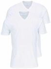 Olymp Herren T-Shirt City- Doppelpack V-Neck, M, Wei&szlig;