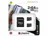 Kingston Canvas Select Plus microSD Speicherkarte, SDCS2/64GB-2P1A Class 10 (2x
