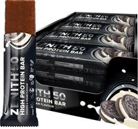 IronMaxx Zenith 50 High Protein Bar - Cookies & Cream - 16x45g | Eiwei&szlig;riegel mit