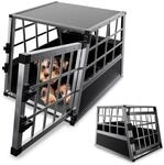Juskys Alu Hundetransportbox M - 69x54x51 cm - Auto Hundebox robust & pflegeleicht -