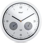 Mebus Funk-Wanduhr mit Thermometer und Hygrometer/Kunststoff/Rund/Modell: 52826 /