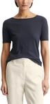 Marc O'Polo Damen T-Shirt aus Bio-Baumwolle mit U-Boot-Ausschnitt, Blau (Manic