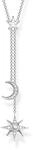 THOMAS SABO Damen Kette Stern und Mond Silber 925 Sterlingsilber KE1900-051-14