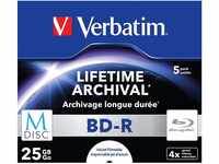 Verbatim MDISC BD-R Blu-ray Rohlinge, 25 GB, Blu-ray-Disc mit 4-facher