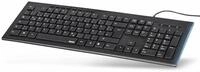 Hama Tastatur mit Leuchtstreifen &bdquo;Anzano (deutsches QWERTZ Tastenlayout, flache