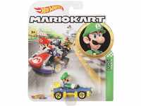 Hot Wheels GBG27 - Mario Kart Replica 1:64 Die-Cast Luigi, Spielzeug ab 3 Jahren