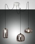 FABAS LICHT 3496-47-126 SOSPENSION FIONA GLAS SOFFILIE FARBE FUME' 3x60W E27