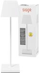 SIGOR Nuindie - Dimmbare LED Akku-Tischleuchte Indoor & Outdoor mit eckigem Schirm,